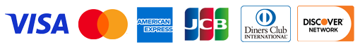 ご利用いただけるクレジットカード：Visa、Mastercard、American Express、JCB、Diners Club、Discover
